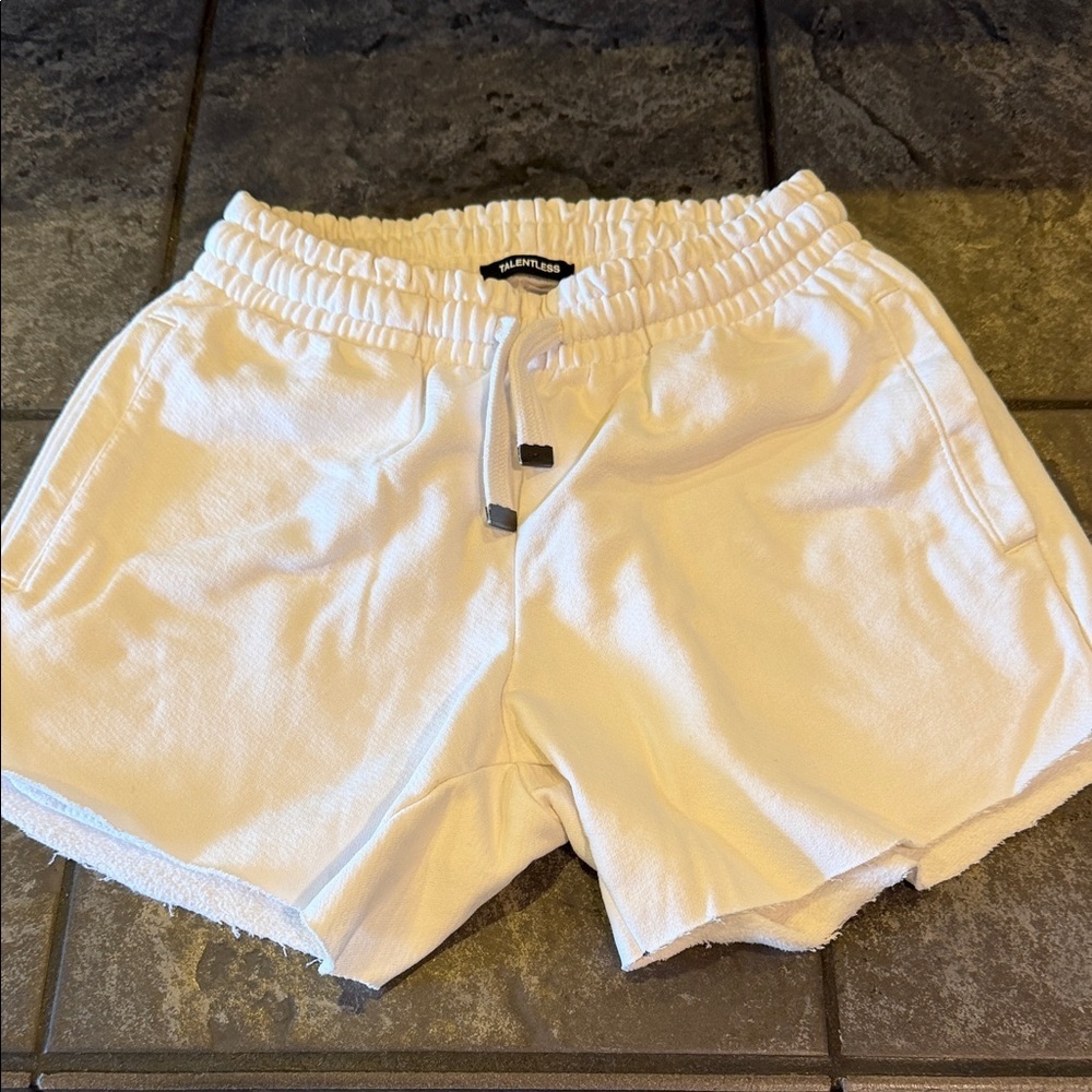 TALENTLESS Women's Cream Athletic Shorts